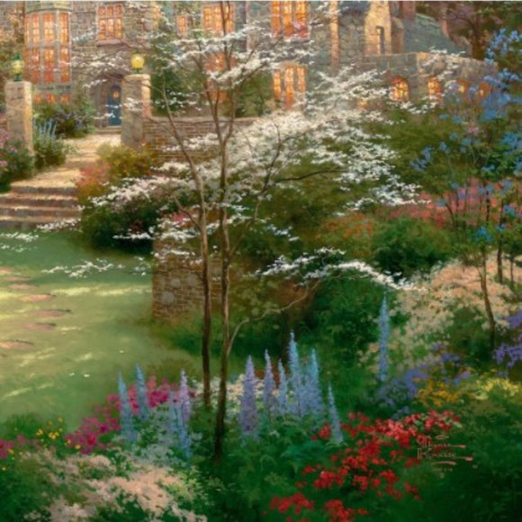 Unframed "Gardens Beyond Spring Gate" by Thomas Kinkade - Picture 5 of 12